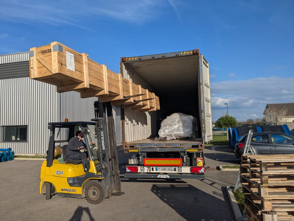 Equipment loading for international water project shipment