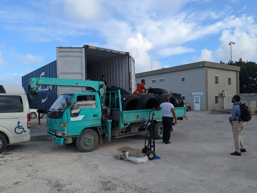 Container loading for an agricultural water project