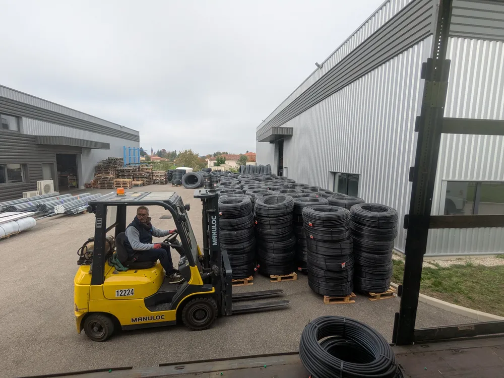 Irrigation materials prepared for international shipment