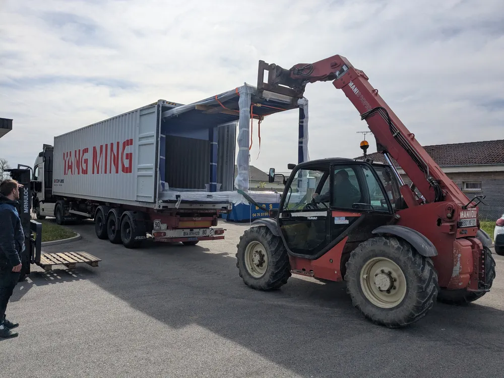 Solar pumping equipment packed for international shipment