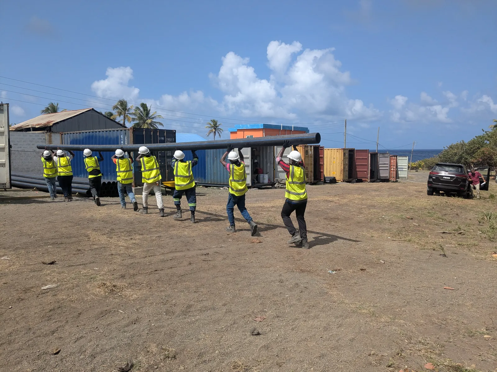 Container loading and export preparation for international project shipments