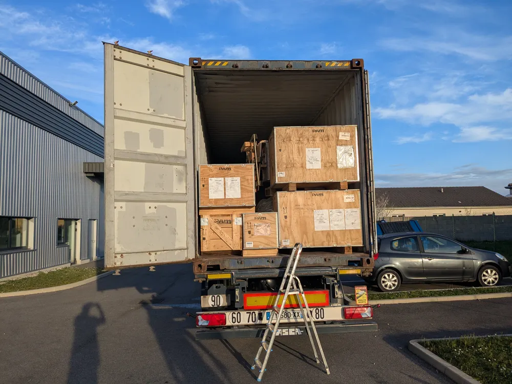 Pallets ready for international shipment
